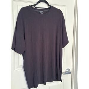 Alexander Jane L/XL Black Ribbed T-Shirt 93% Rayon & 7% Spandex